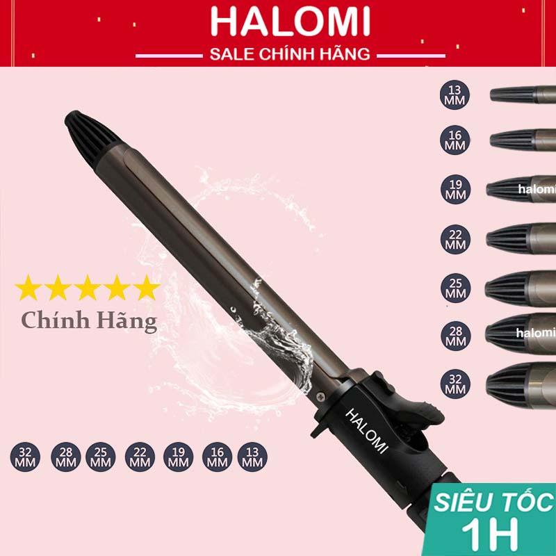 Máy uốn xoăn tóc trục thép chính hãng HALOMI cao cấp 5 mức nhiệt nóng nhanh chuyên dùng làm tóc