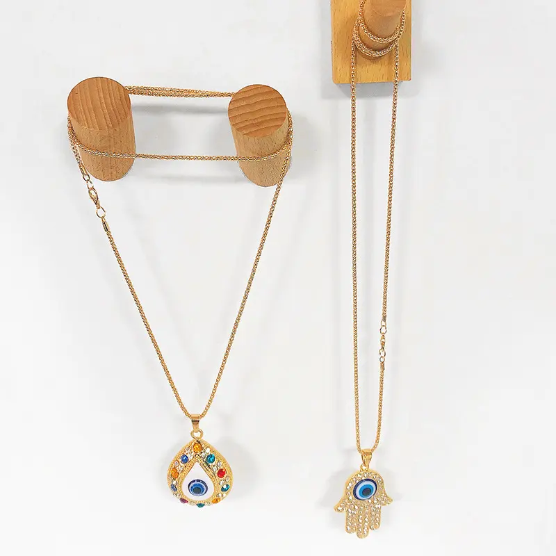 Small Eye Necklace, Fatima's Hand, Evil Blue Eye Necklace