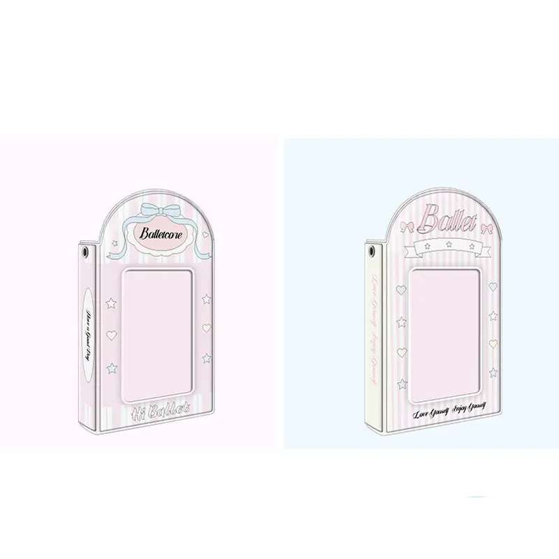 Album Ảnh Phong Cách Múa Ba Lê, 3 Inch, Bìa Màu Hồng, Giá Đỡ Ảnh Thẻ, Album Mini, Để Sưu Tập Thẻ, Lưu Trữ Bảo Vệ Thẻ Thần Tượng Kpop Decor 8