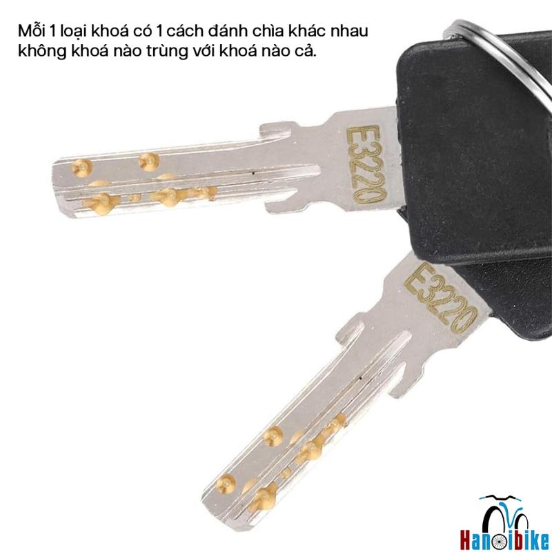 Khóa dây có chìa Jizhou kèm bộ treo khóa bắt cốt yên/khung xe đạp 3