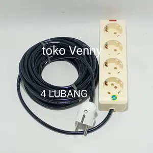 Stop Kontak 4 Lubang + Kabel Siap Pakai 1m 2m 3m 4m 5m 6m 7m 8m 9m 10m