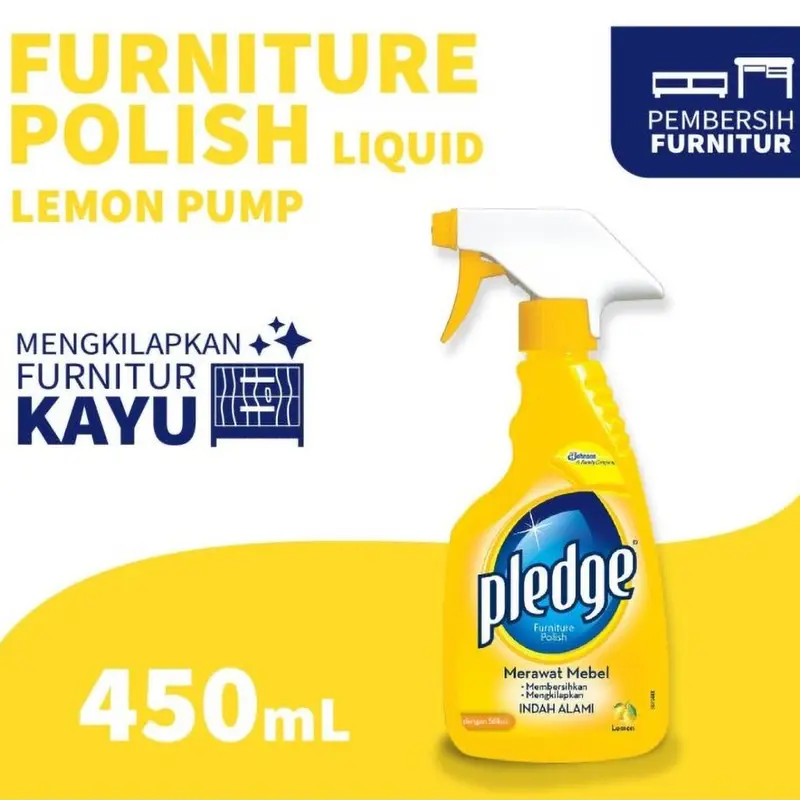 Pledge Furniture Polish Merawat Meubel Dengan Silicone Lemon Liquid Pump 450 Ml SUDAH EXRTRA BUBBLE Silikon Cairan 1