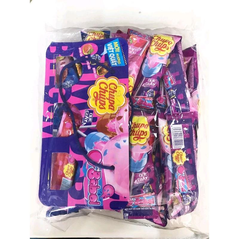  Bịch 36 que Kẹo Mút Chupa Chups Với Gum Thổi Big Babol mùi hoa quả không sử dụng phẩm màu kẹodẻo đáquý 