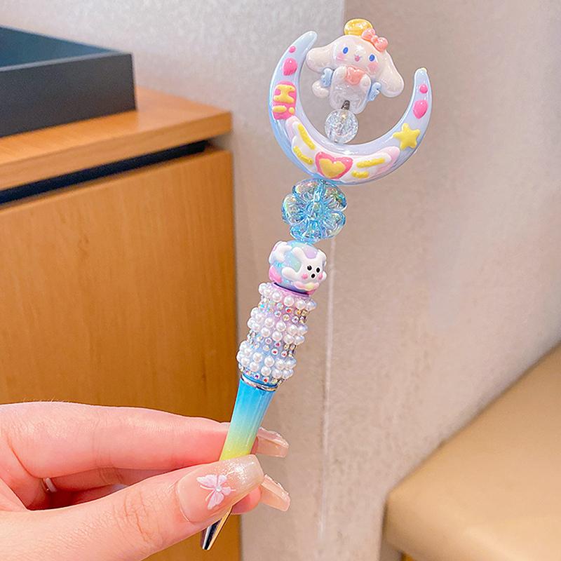 Product Introduction of Sanrio Bead String Pen Kawaii Hello Kitty Cinnamoroll Cute Cartoon DIY Pen Pompompurin Kuromi My Melody Stationery Birthday Gift 26