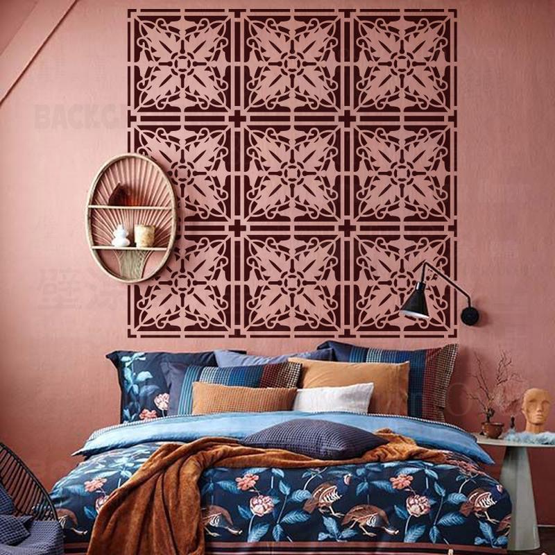 Product Introduction of 30cm - 70cm Wall Stencil Decor For Painting Template Decorative Brick Plaster Rollers Tiles Rococo Brickwork Leaf Floral S006 115