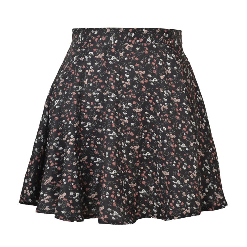 [LS] Floral Skirt Chiffon Printed Umbrella Skirt Fresh Invisible Zipper Skirt Lady Fashion Basic New Hot Sale Womenwear Minimalist Model 6644 5