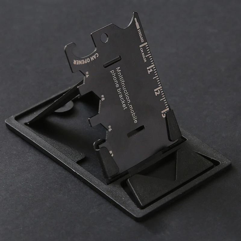 Product Introduction of New 1 Pc Multifunction Folding Mobile Phone Bracket Mini EDC Tool Card Bottle Opener Screwdriver Wrench for Travel Outdoor 5