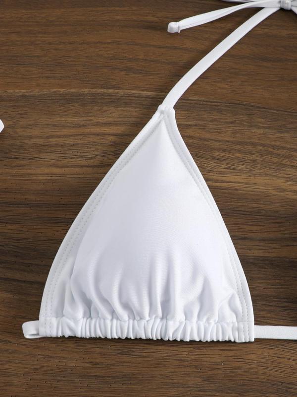 Women's Butterfly Appliques Sheer Bikinis for Summer, Swimsuit Sets, Bathing Suits 2024 for Women Summer, Halter Triangle Swim Bra & High Cut Swim Panty & Knot Side Cover Up Skirt, Summer Tummy Control Swimwear for Beach Holiday 8