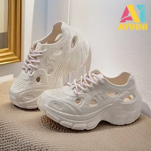 AIYINNI Sandal Wanita Sepatu Sneakers Wanita Korea Terbaru Tebal Tinggi Sepatu Perempuan Olahraga Ringan Empuk
