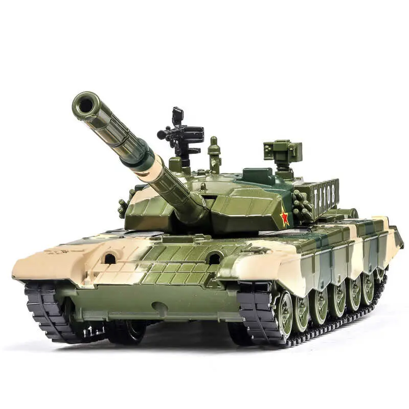 Boxed 99 Type Main Battle Tank Simulation 1 32 Alloy Children's Toy Model Ornament Scenic Area Birthday Gift Desktop Ornament Military Toy