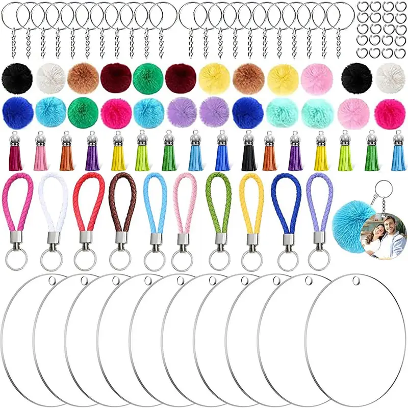 Diy Beading & Jewelry Making Kit, 140pcs/set Keychine Making Materials Kit, Suitable for Diy Projects and Crafts Clasp Hook Mini Ball Keychains 0