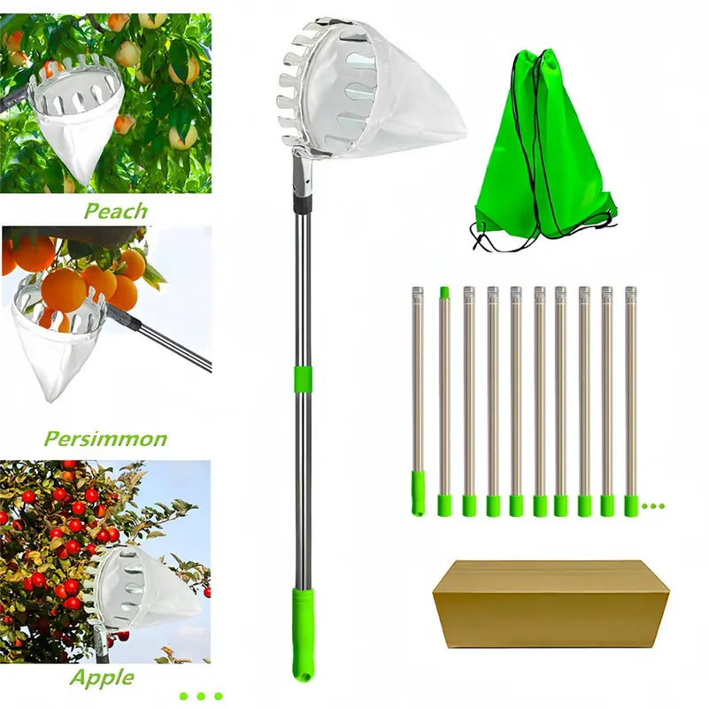 Stainless Steel Fruit Picker, Adjustable Pole Harvesting Tool, Orchard Harvesting Device, High Altitude Fruit Collector, Portable Fruit Harvester 5