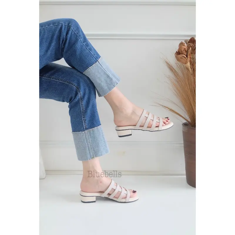 Bluebells RUBY Sendal Slop Wanita Heels 3cm Elegan (Tersedia Size 36-41) 6