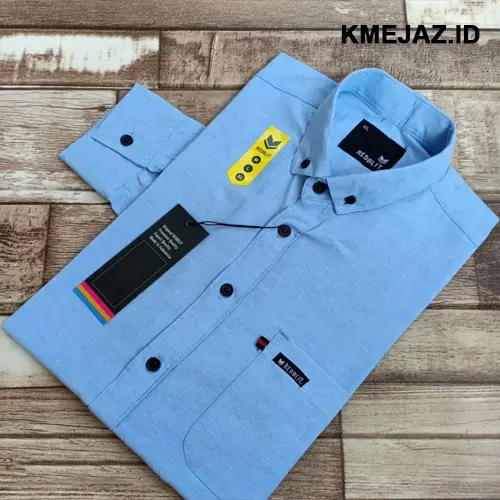 Kemeja Cowok Lengan Panjang Polos - Kameja Pria Army Lembut Casual Basic Hitam Formal Nyaman 7