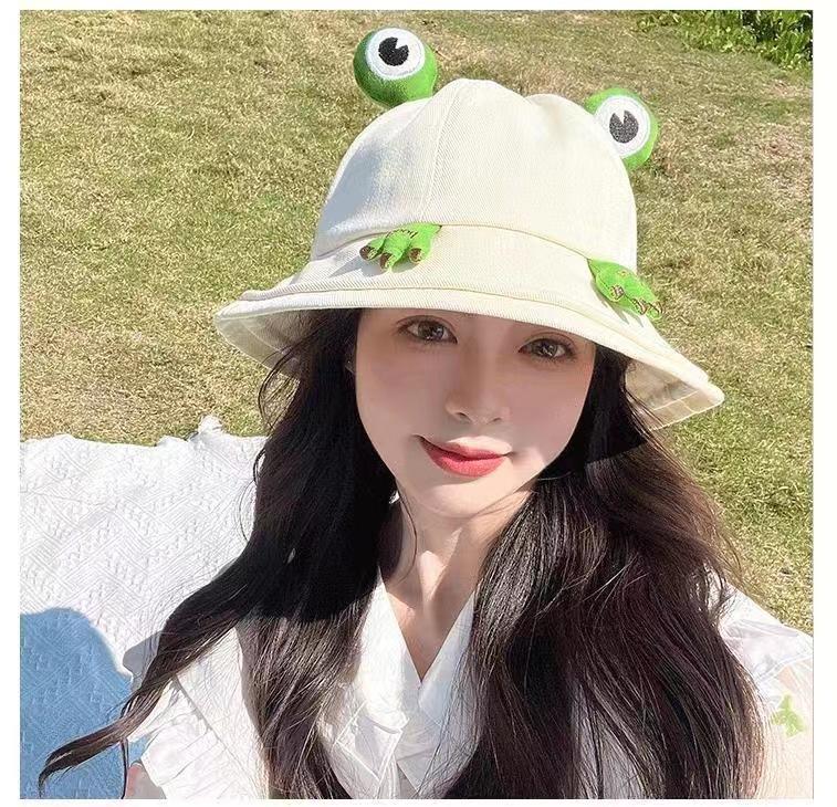 Product Introduction of Cute Frog Hat Bucket Hat Sun Protection Sun Hat All-Match Cartoon Bucket Hat Hats 7