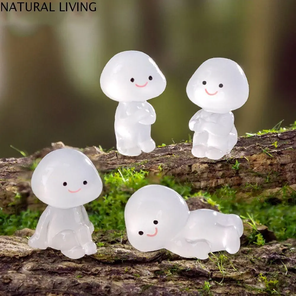 NATURAL LIVING Mini People Ornament Cartoon Luminous Small People Figurines Resin Crafts Glow in Dark People Figurines Miniatures DIY Cute Little Man Statue Home Office Desktop Decor