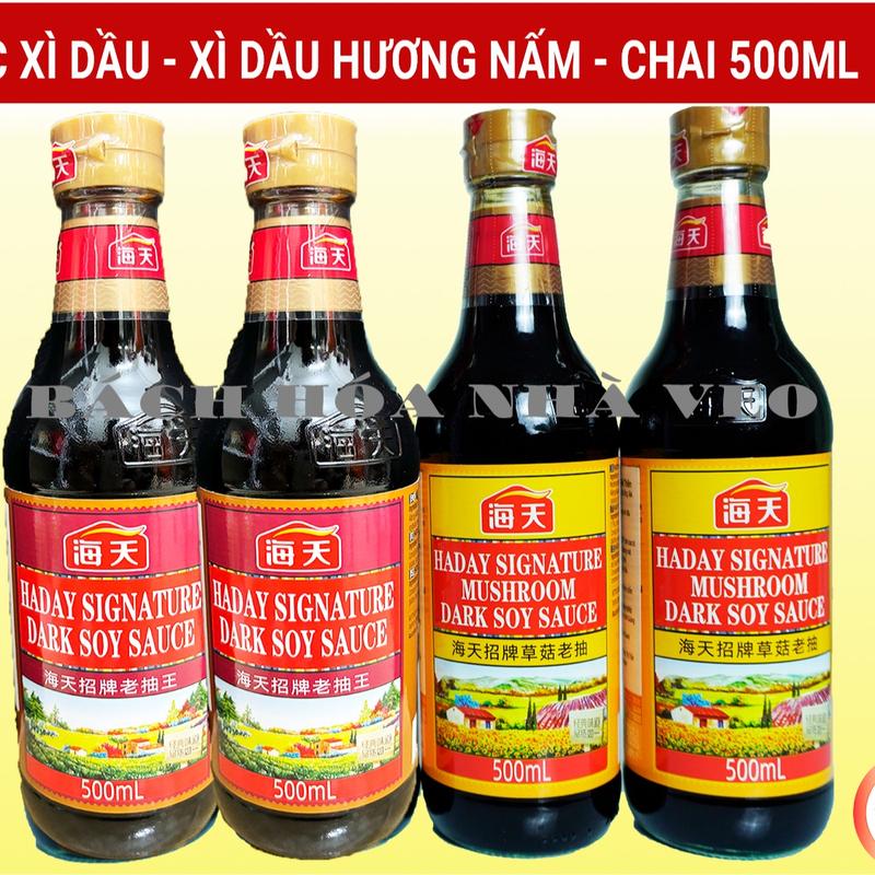  Hắc xì dầu xì dầu hương nấm hải thiên chai sành 500ml Nước Sốt nước hàng xào nấu Gia Vị đa dụng 