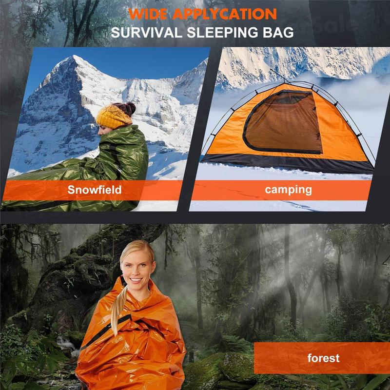 Outdoor Emergency Survival Sleeping Bag Thermal Blanket Mylar Waterproof Reusable Sack Portable Camping Hiking Emergency Gear 1