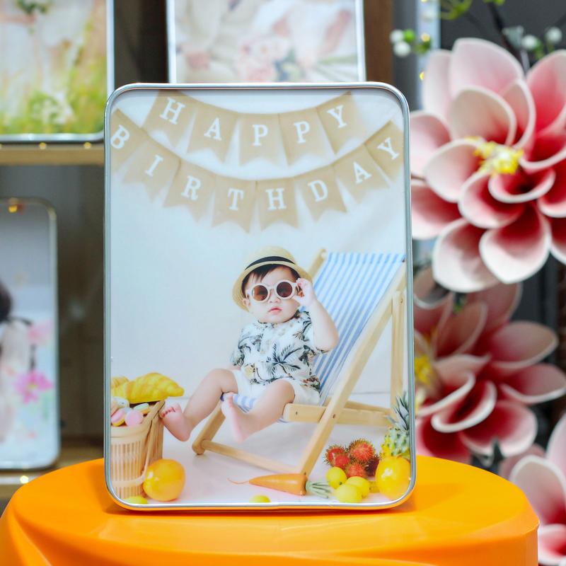 Khung ảnh ép gỗ 15x21 cao cấp bọc viền bạc in giấy ảnh chính hãng Decor Khung Tranh Decor Phòng