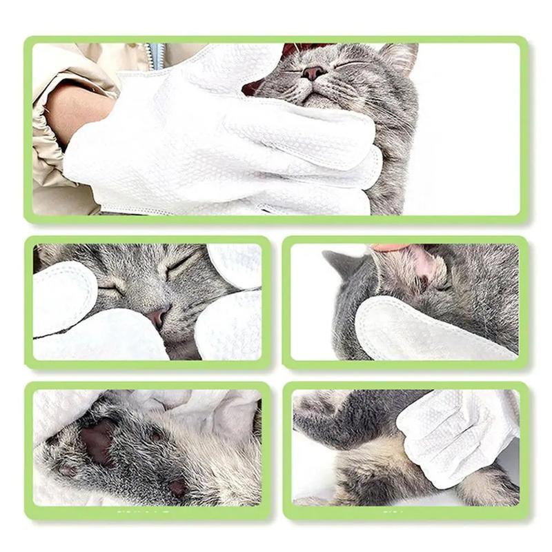 Product Introduction of NEW High-end 1 Bag/6PCS Pet Wash Free Cleaning Gloves Pet Disposable Cleaning Gloves Stain Remover Dry Cleaning Wet Wipes For CAT DOG 18