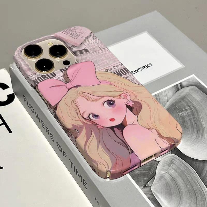 เคสแข็งเจ้าหญิงเข้ากันได้กับ iPhone 7/8 Plus, XR, XS, XS Max, 16, 15, 14, 13, 12, 11, Pro, 15 Pro Ma