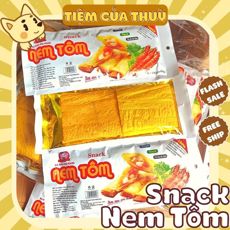 SET 10 Gói Snack Nem Tôm BA ANH EM Chua Cay Que Tăm Cay đồ ăn vặt nội địa