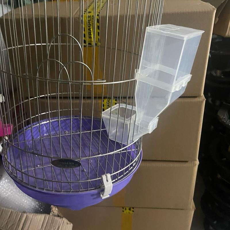 Máng Thức Ăn Chống Vảy Tự Động Cho Cu Gáy Hoạ Mi Khướu Chào Mào Lồng Chim Phụ 7 Màu Cám Chim Không Cần Cắt Nan Lồng