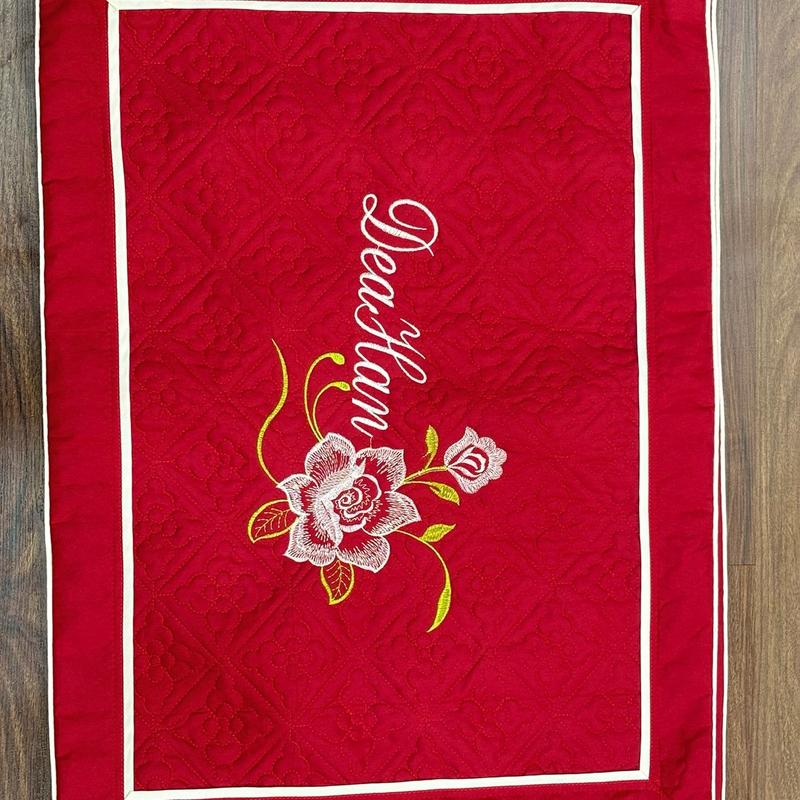 (2 chiếc) Vỏ gối satin poly trần thêu hoạ tiết hoa - kích thước 45x65cm vỏ  gối 4