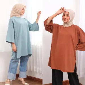 Baju Atasan Wanita Oversize Blouse Atasan Wanita Polos Jumbo Bestseller SR300 Muslim Panjang