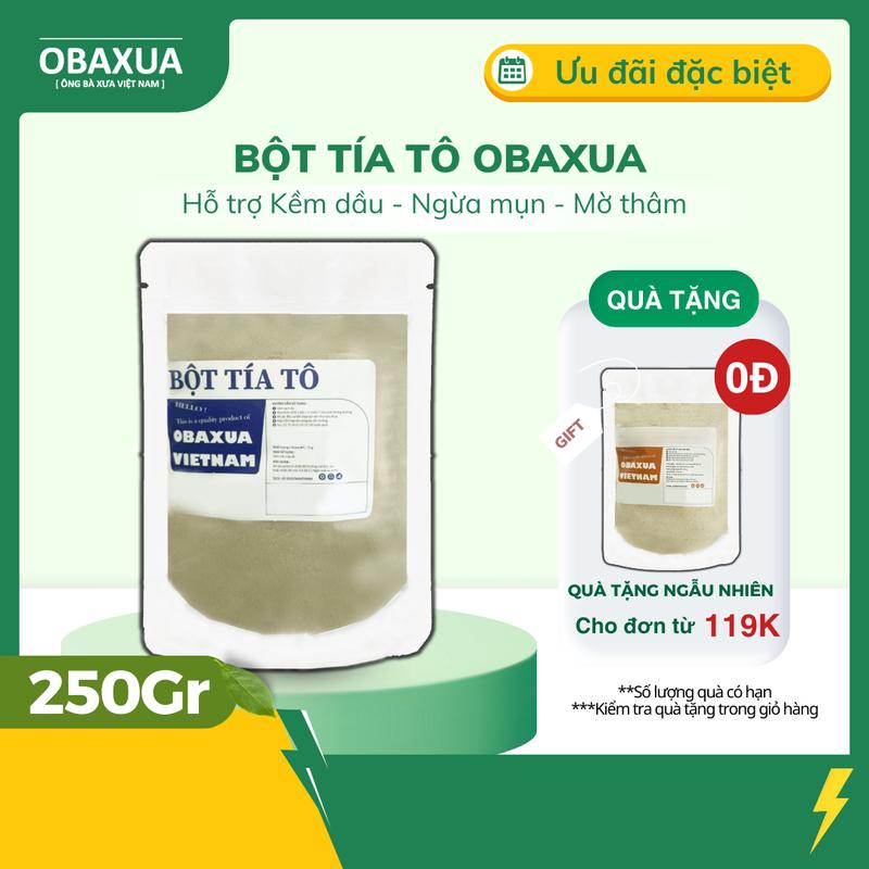 Bột lá tía tô nguyên chất sấy lạnh Obaxua [ 250G, 500G, 1KG ] - Mặt Nạ Bột Đắp Dưỡng Da Mặt và Body