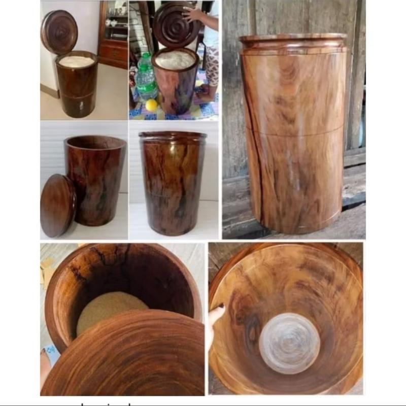 Magkono Rice Storage 25Kls. Rice Storage MAGKUNO WOOD Containers Kitchen Wooden - TikTok ...