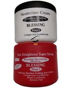 Paket Blessing Step 1 + Step 2 1000 gram Super Strong Rebonding / Smoothing Permanen