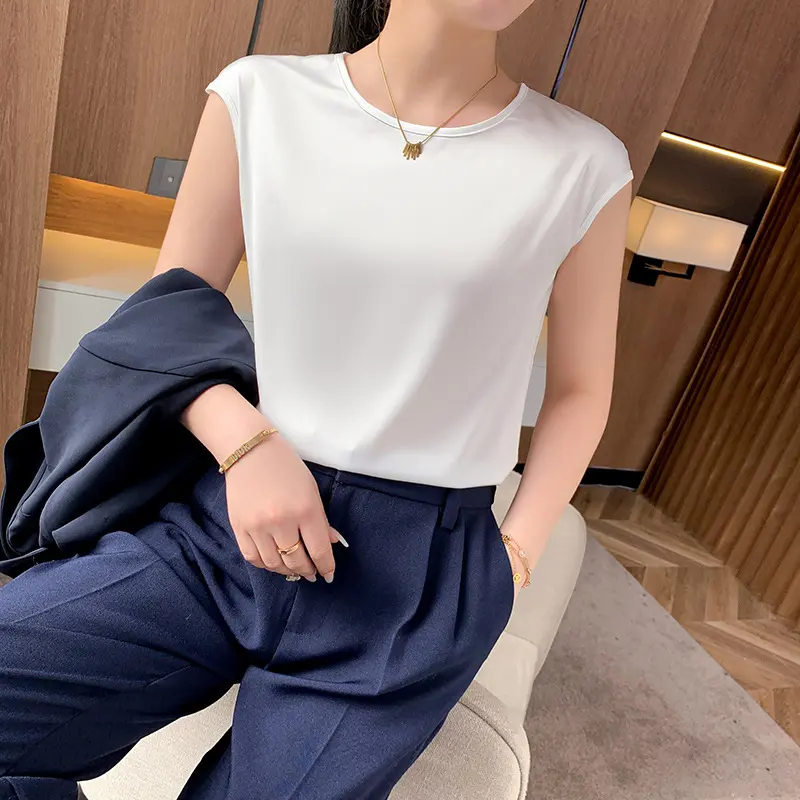 Áo Vest Hai Dây Cổ Chữ V Gợi Cảm, Quần Áo Nữ, Cao Cấp, Thanh Lịch, Bộ Đồ Hoang Dã, Áo Sơ Mi Lớp Nền Bên Trong, Thời Trang Mùa Hè 2024