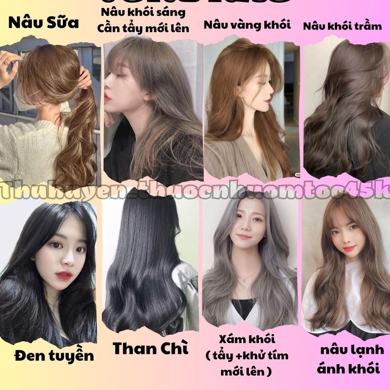 Thuốc Nhuộm Tóc màu Tone Nâu Sáng da bật tone da nhanh Nữ Women