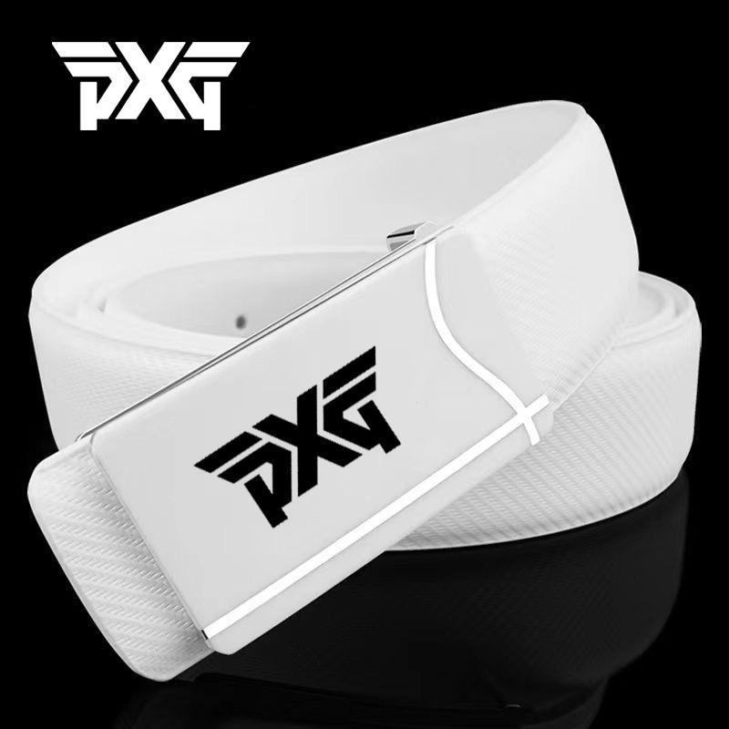 BELT FACTORY ホワイト ゴルフベルト フリーサイズ P-03sp.A White golf belt, smooth buckle perforated belt, wear-resistant pu