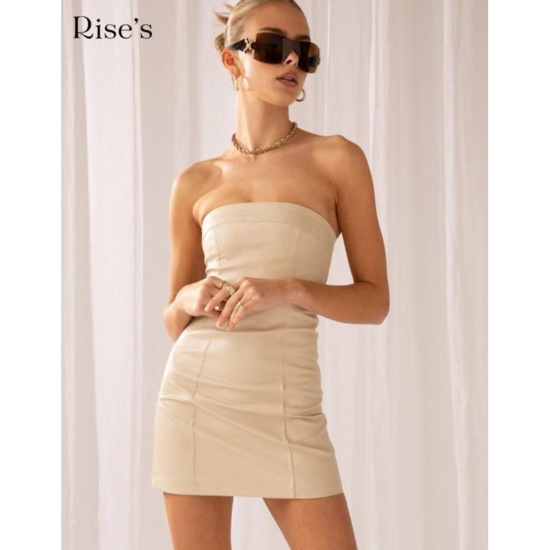 Riseleather.id Dress Leather Short Gaun Kulit Melar Wanita Pendek Sexy 1