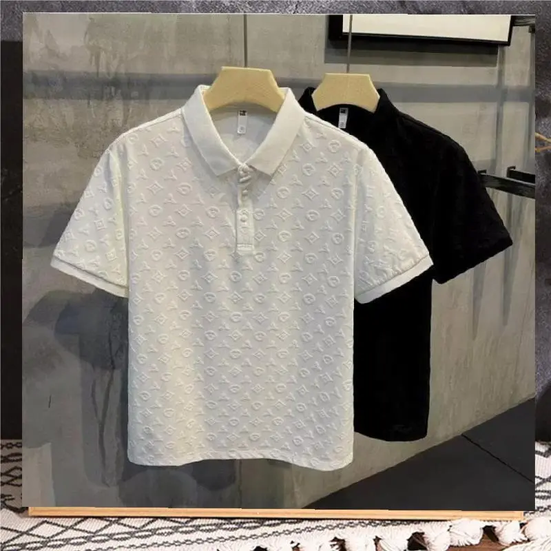 Áo Thun Nam Tay Lỡ, Thương Hiệu Thời Trang Mùa Hè, Cao Cấp, Giá Cả Phải Chăng, Áo Polo Jacquard Ngắn Tay, Thương Hiệu Thời Trang Độc Đáo, Dành Cho Nam Giới Menswear Có Cổ Shirt