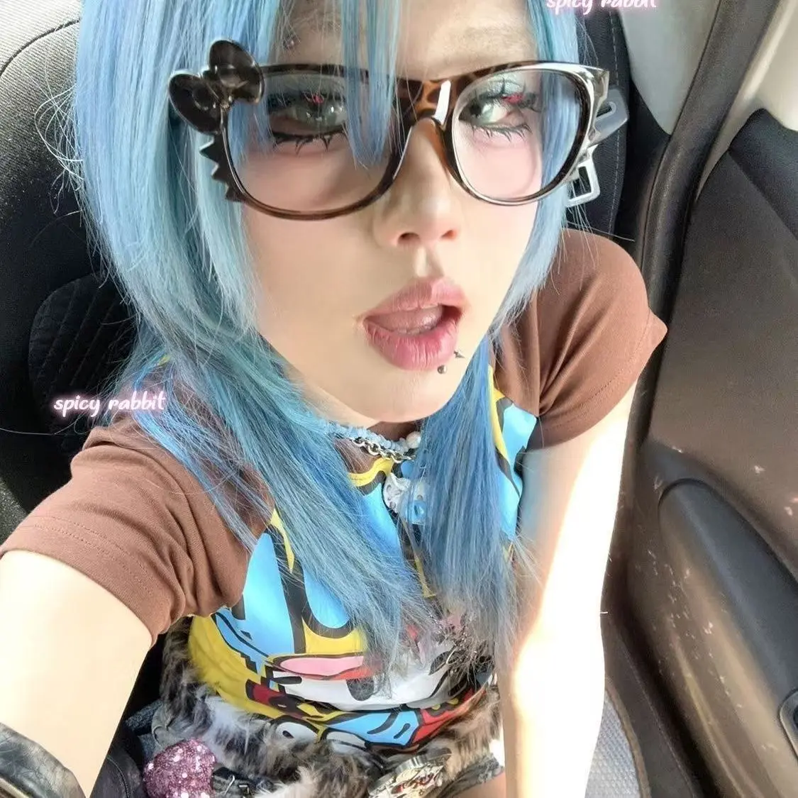 Gọng Kính Họa Tiết Da Báo Kitty Guzao Y2g, Dễ Thương Và Cổ Điển, Không Dõi, Hình Tròn Dễ Phối Đồ, Không Có Ống Kính, 1262 Miếng, Bán Chạy Trong 3 Ngày, Năm 2025