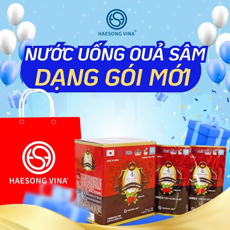 Product Introduction of (Mua 1 Tặng 2 ) Nước uống Quả Sâm Hàn Quốc HAESONG VINA (dạng gói) - Chiết xuất từ Quả nhân Sâm và táo đỏ Hàn Quốc, 10 gói/hộp (Mua 1hộp Nước uống Quả sâm gói tặng 1chai Nước GIẶT XẢ lozzi 200g và 1chai dung dịch vệ sinh Nanotech ) 7
