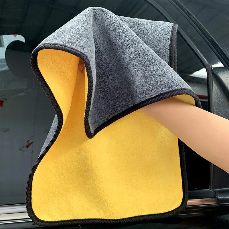 High Density Car Wash Towel Coral Fleece Double-Sided Thickened Car Towel Water Absorbent Wipe Glass Cleaning Towel