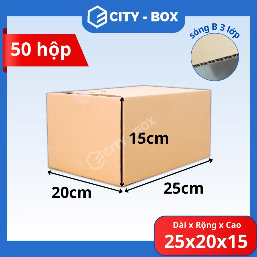 set 50 hộp 25x20x15 hộp carton đóng hàng, hộp ship cod