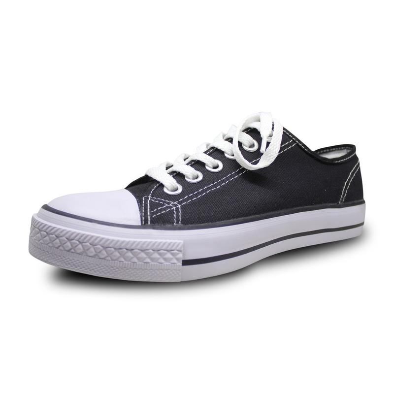 Johnson Basic LowCut Black White - Sepatu Johnson Original 100% Canvas Casual Karet  Shoes  Putih  Hitam  Pria  Sneakers 3