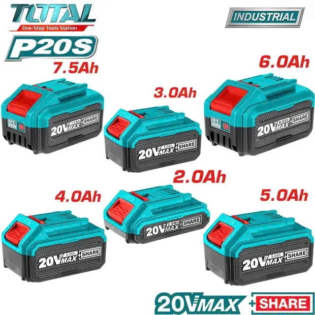 Pin Sạc 20V Total - 2.0Ah - 3.0Ah - 4.0Ah - 5.0Ah - 6.0Ah - 7.5Ah - TFBLI20011 - TFBLI2002 - TFBLI2053 - TFBLI2060 - TFBLI2075