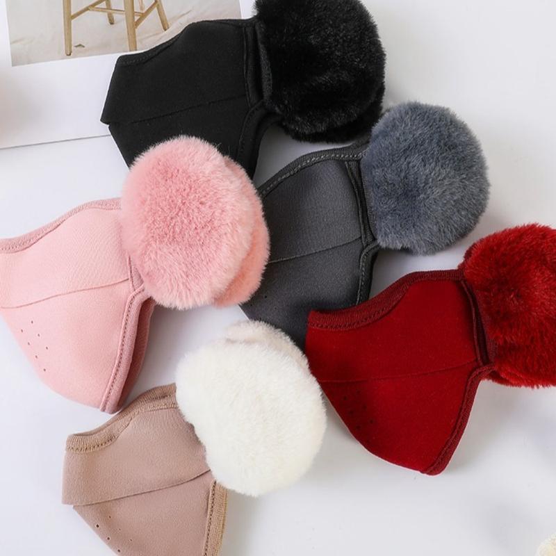Mặt Nạ Bịt Tai Giữ Nhiệt, Chống Bụi 2 Trong 1, Ấm Áp Mùa Đông, Thoáng Khí, Thích Hợp Để Đạp Xe, Có Chốt Tai, Chống Gió, Làm Bằng Lông Cừu Đàn Hồi, Thích Hợp Cho Mùa Thu Và Mùa Đông 7
