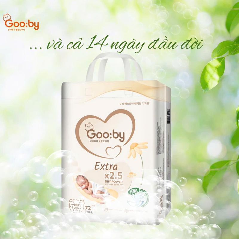 ( TẶNG KÈM 1 GÓI KHĂN ƯỚT GOOBY )  Combo 2 bịch Bỉm Gooby EXTRA ngày  cao cấp chống tràn hiệu quả cho bé đủ size từ NB tới XXXL Cho Bé Cho Bé Kem