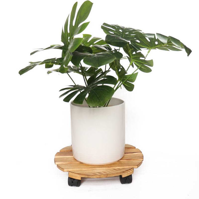 Đôn gỗ có bánh xe để chậu cây cảnh - kệ để cây cảnh có 4 bánh xe, kệ giá đỡ chậu hoa cây cảnh R 30cm, chịu lực tối đa 80kg di chuyển dễ dàng tiện lợi