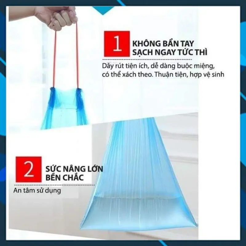 Sét 5 Cuộn Túi đựnġ Rác Có Dây Rút Nhiều Màu 1