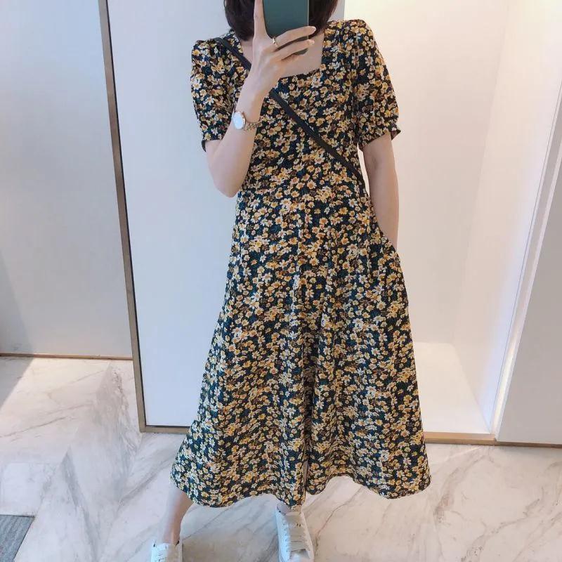 Fashion Casual Floral Women's Dress 2024 Summer New Temperament Waist-Controlled Loose plus Size Figure Flattering Women's Clothing Skirt Womenswear Elegance 2