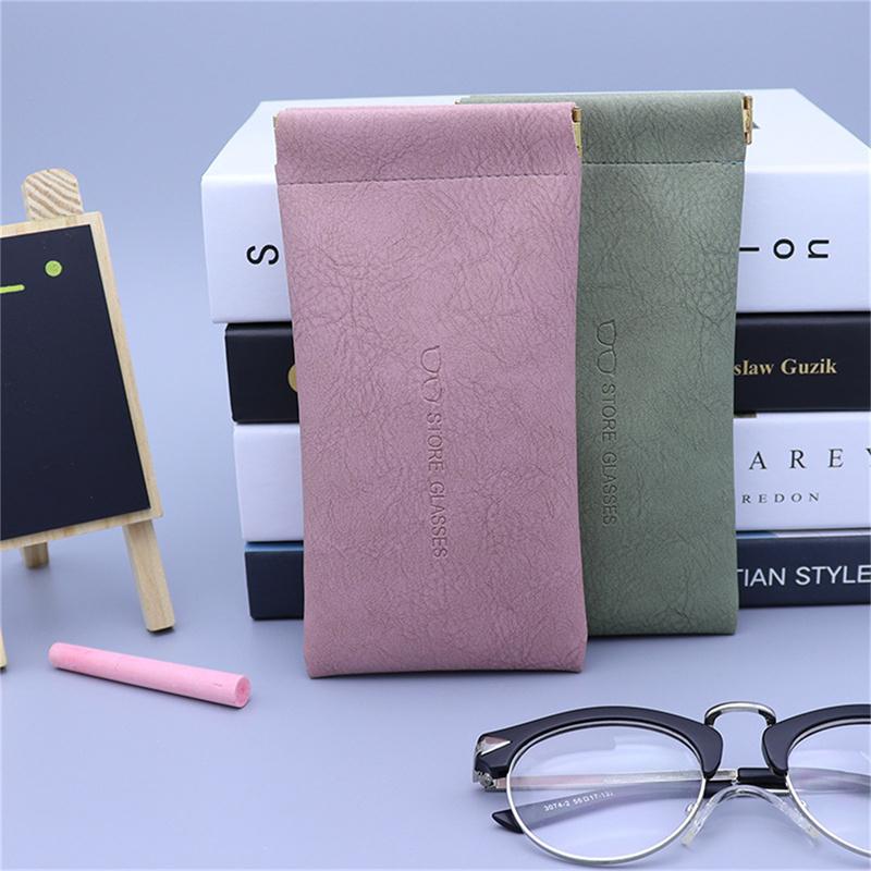 Product Introduction of Fashion Soft Leather Glasses Bag Case Waterproof Solid Simple Eyewear Storage Bags Accessories 10