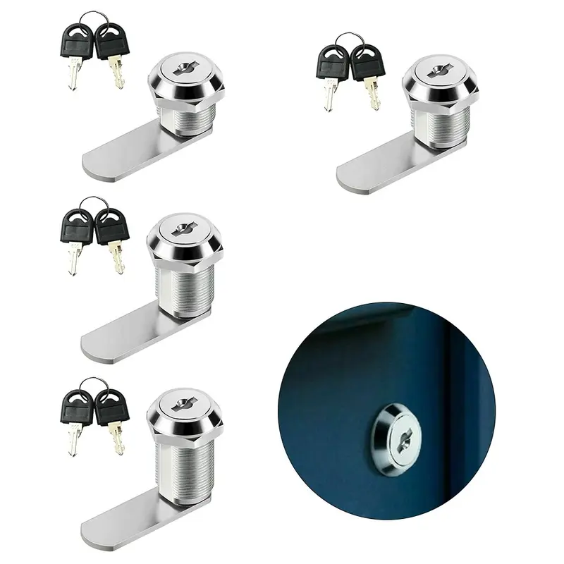 Khóa Cam, HED, Khóa An Ninh, Phù Hợp Với Kích Thước Cửa Từ 16-30Mm, Hộp Bưu Điện, Tủ Chìa Khóa Đồ Nội Thất, Tặng Kèm 2 Chìa Khóa 8